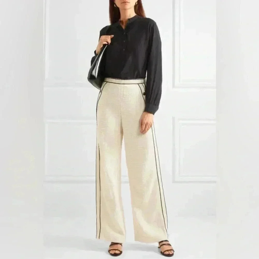 Maje Poppy Piped Tweed Pants Size 2 - Picture 8 of 8